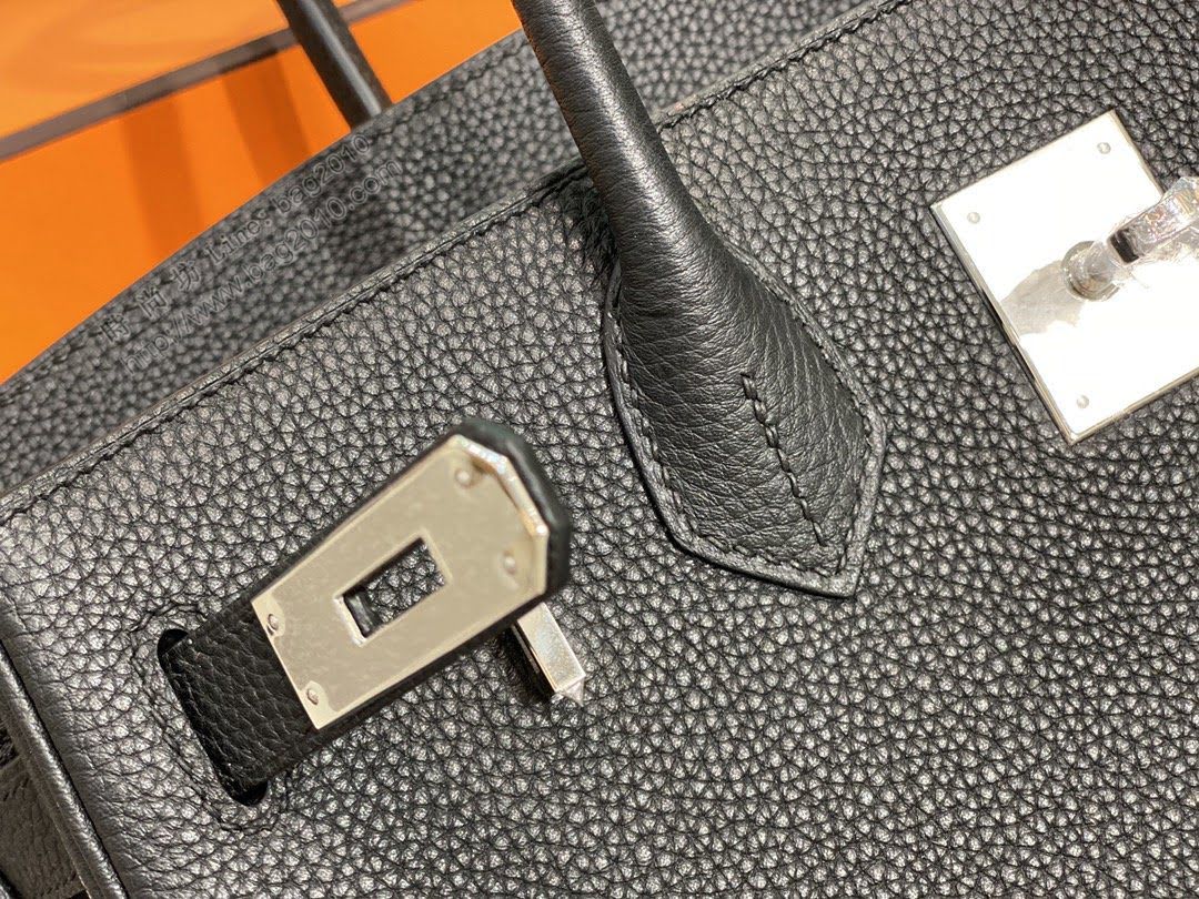 Hermesn鉑金女包 愛馬仕Birkin手提包 黑色 Togo皮  am2243
